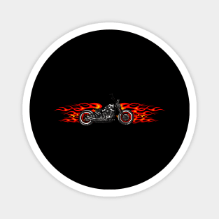 Motorcycle Flames Biker Cool Motorcyclist Magnet